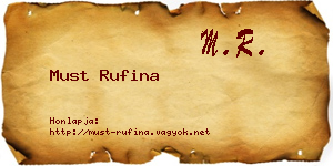 Must Rufina névjegykártya